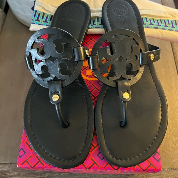 Tory Burch Shoes - Tory Burch - Miller Sandal- Black Leather 10M